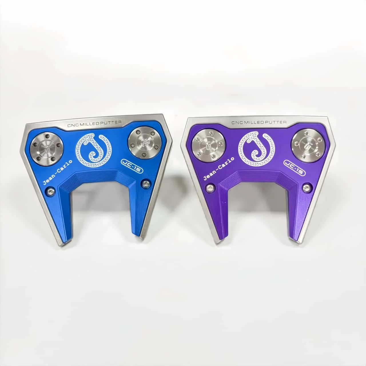 Cabeza de Putter de Golf JC-15 Fresada por CNC, Forma de V, Alto MOI, Putter Tipo Mallet con Pesas Ajustables, Cuello de Doble Eje, Azul y Morado Opcionales