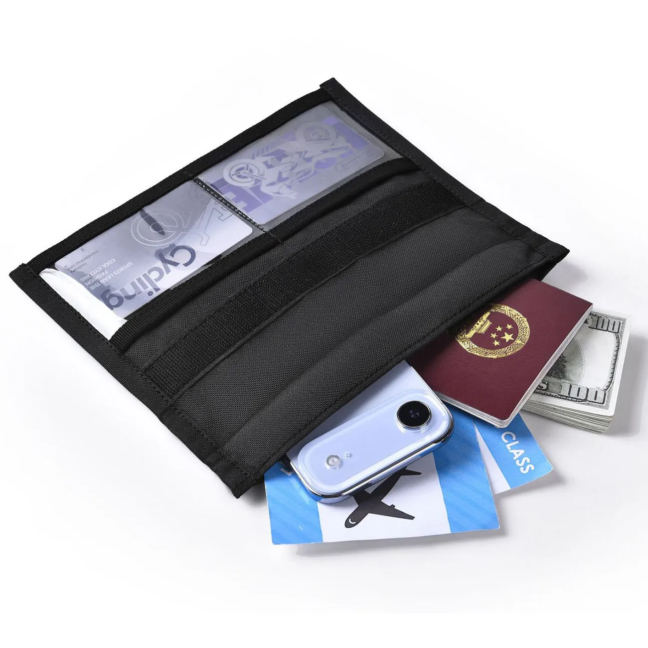 Portable Multi-Function Waterproof Signal Blocking Pouch Roll-type Velcro RFID Anti-skimming Bag for Phone Car Key Credit Card
