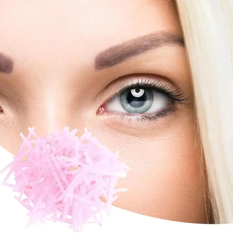 Ruban adhésif pour paupière rose, invisible, autocollant, dentelle naturelle, auto-adhésif, maquillage naturel pour les yeux, outil de maquillage, bandes de fibres