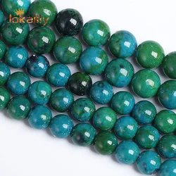 Natural Chrysocolla Stone Beads Green Phoenix Stone Round Beads For Jewelry Making DIY Bracelets Accessories 15'' 4/6/8/10/12mm