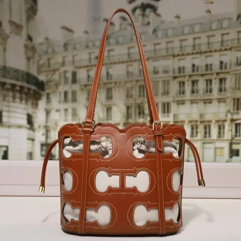 Women High end Brand Handbag Fashion Hollow 2026 New Large Capacity Simple Shoulder Bag