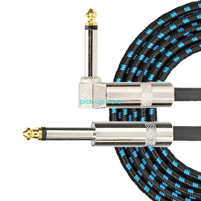 Q5WA Low Noise Guitar To Amplifiers Audios Cord Reinforced Stress Relief Design 6.35mm Plugs For Clear Audios Transfer