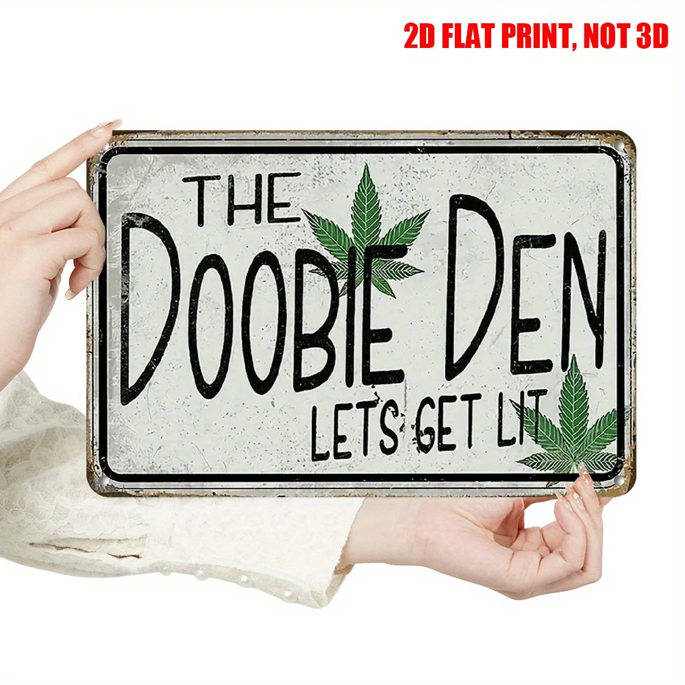 2D Flat, 2D Flat Retro Plant Metal Sign, 12*8 Inches, 