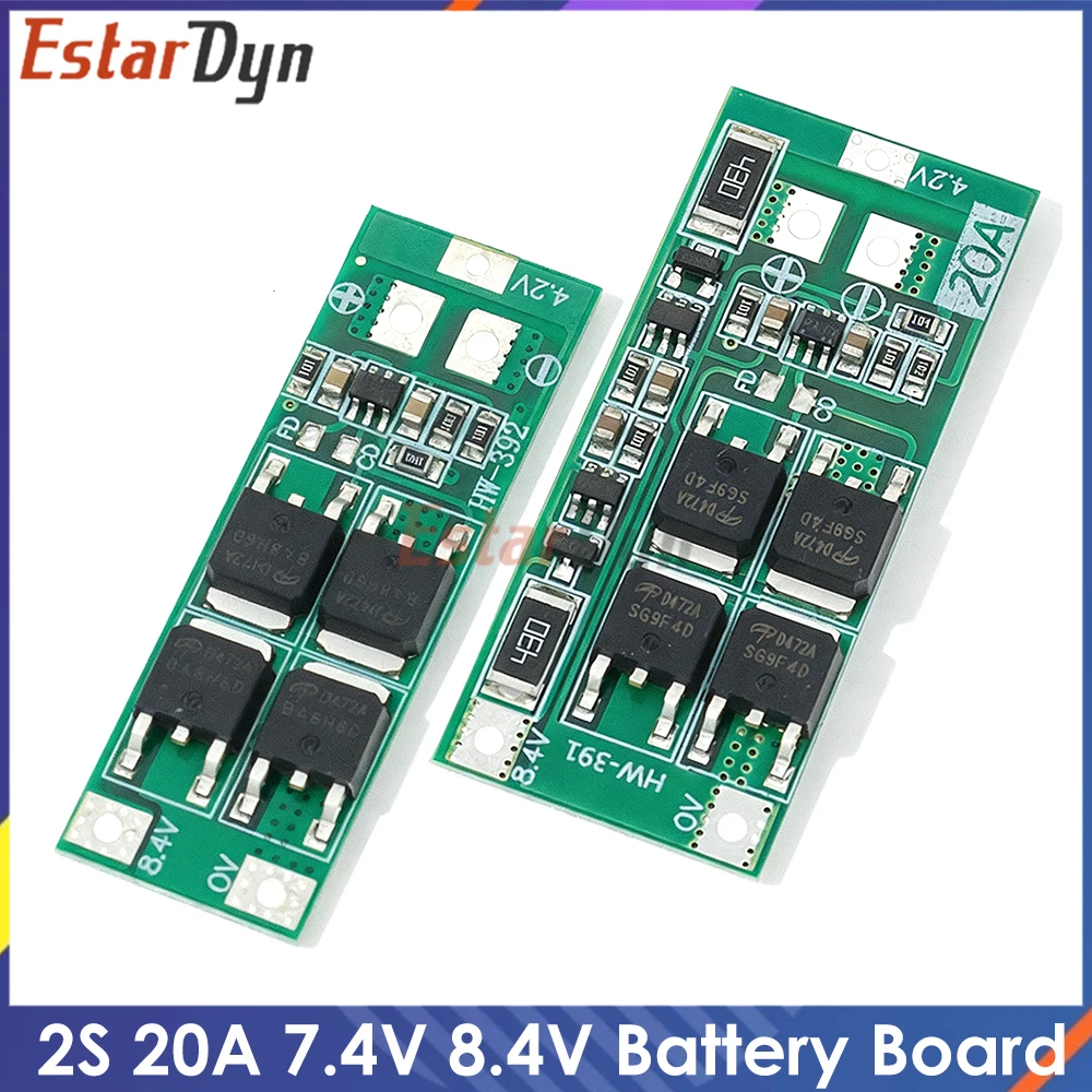 2S 20A BMS-Karte für 18650, 7,4V-8,4V. Std & Bal Ver. Überladungs-/Entlade-/Kurzschlussschutz. Für DIY E-Bike Power Bank.