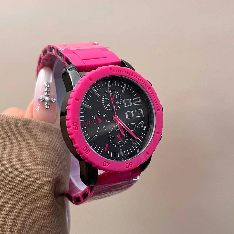 New Style, Coated Steel Band, Large DialFashionable And High-End Quartz Watch, Women'S Accessory, Exquisite Women'S Wristwatch.