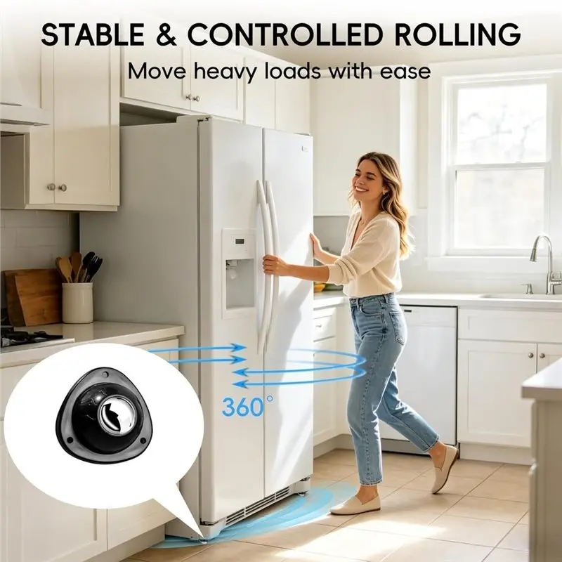 Best-Self-Adhesive Caster Wheels 60LBS No Drill Heavy Duty 16 Pack Stainless Steel Swivel Casters,For Appliances Storage Bins