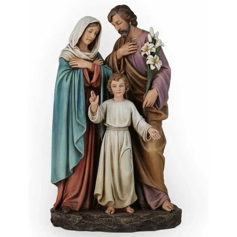 

Catholic Holy Family Statue, Youth Jesus, St.Joseph, Virgin Mary, Indoor Inspirational Home Décor, Christmas Collection, Reli