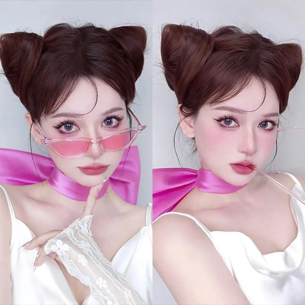 Cloth Purple Bow Necklace Costume Cosplay Props Big Bowknot Collar Neck Decoration Duck Billed Hair Clips Satin Necklace