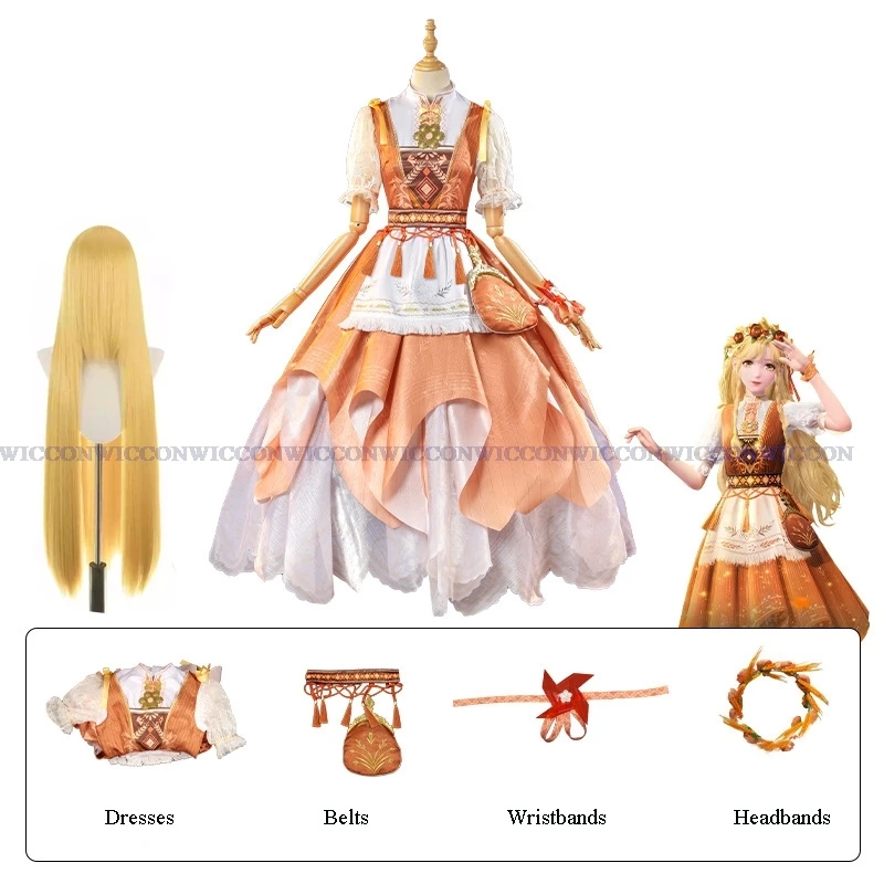 Lolita Clothes Blue Dress Set Infinity Nikki Cosplay Hometown Breeze Outfit Costume Wig Women Kawaii Girls Gown Halloween Party