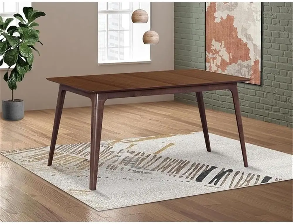 New Classic Furniture Mid-Century Modern Oscar Dining Table, 60-Inch, Walnut