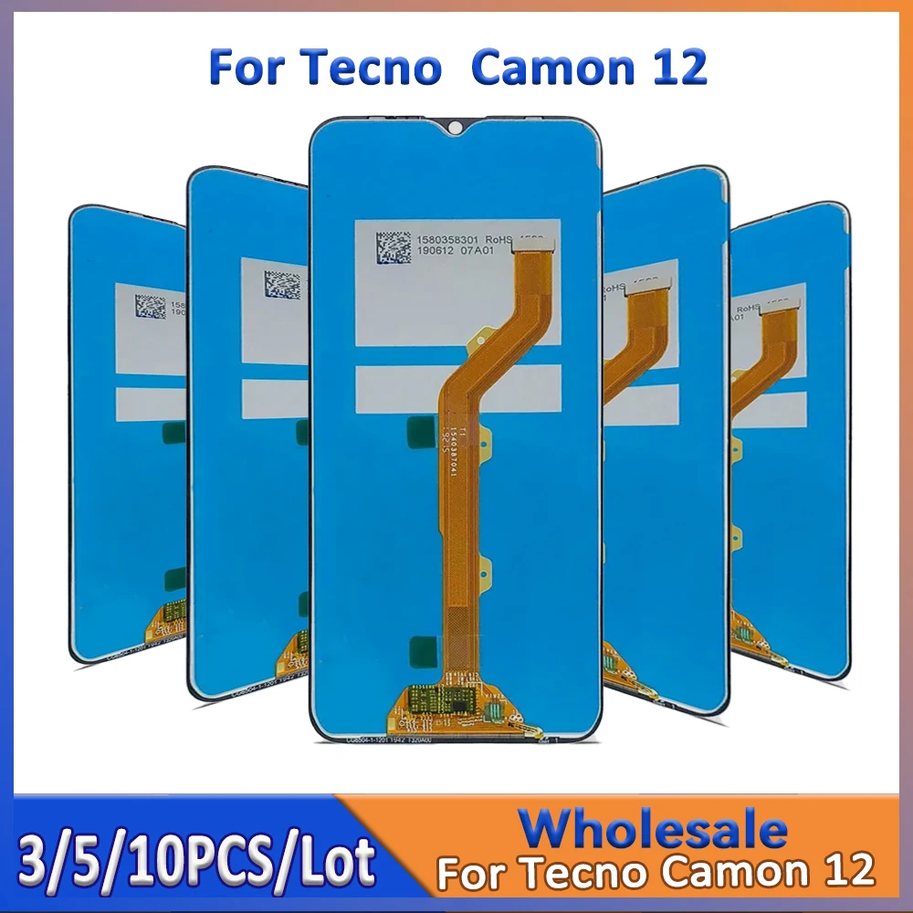 

For Tecno Camon 12 LCD Screen Assembly Wholesale 3/5/10 Pieces Lot with Touch Digitizer Display Replacement For Mobile Phone