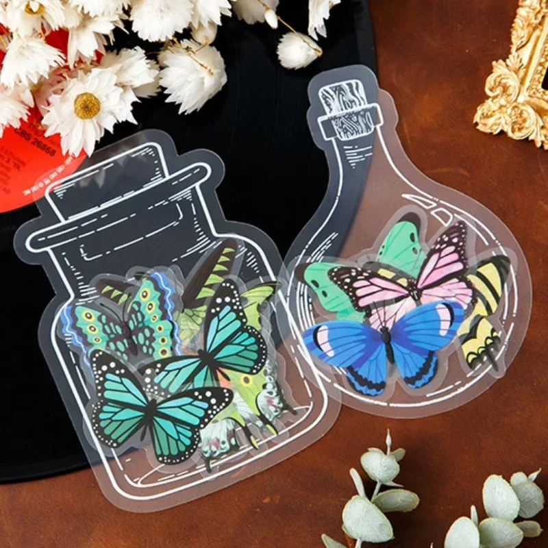 20Pcs Glass Bottle Crystal Ball Shape Transparent Bookmark Making Sticker Handmade DIY Plant Insect Specimen Sticky Sealing Film