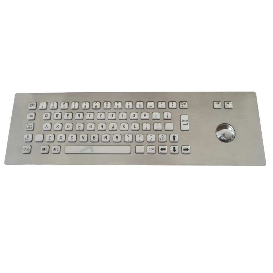 DSP Industrial Metal Mounted Kiosk Keyboard Touchpad Trackball IP65 Factory-Service Backlight Selection PC-802TB for