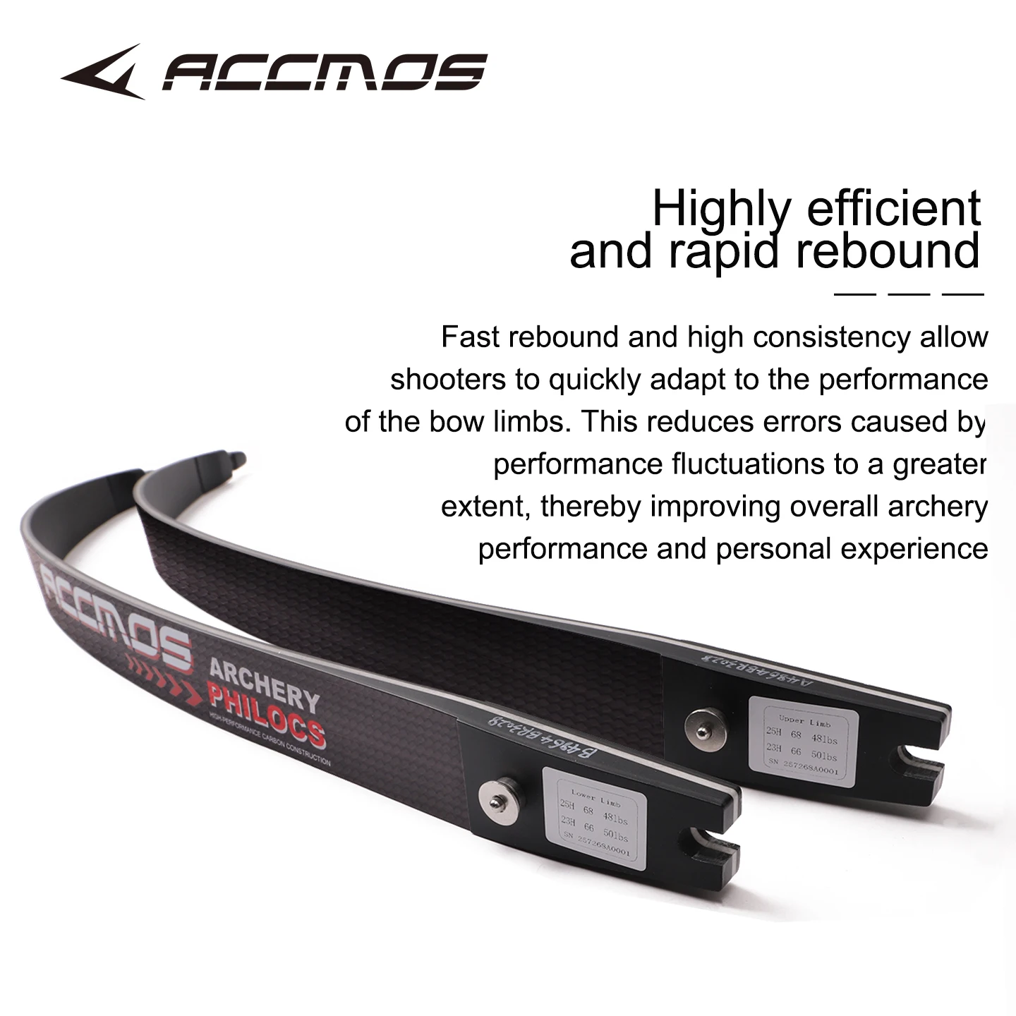 Moldura integrada de Meilie recurvo de hoja de carbono ACC, pieza de arco recurvo, pieza de arco de fibra de carbono, proceso CNC de interfaz General ILF