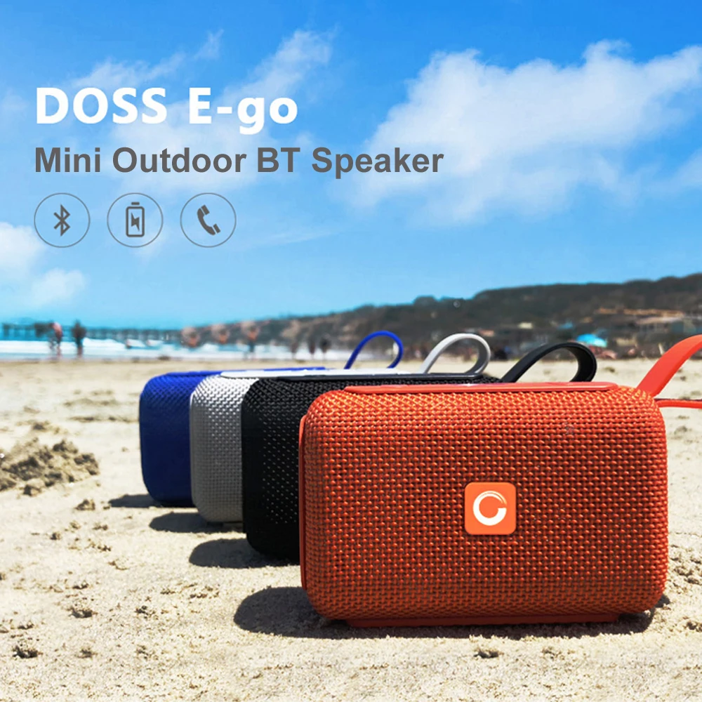 DOSS E-GO Mini Bluetooth Speaker 6W Loud Volume Music Sound Box Outdoor IPX6 Waterproof Portable Shower Wireless Speakers