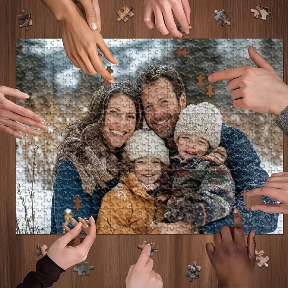 35/300/500/1043pcs Personalized Custom Photo Puzzle Family Photos Funny Adult Leisure Toys Gift