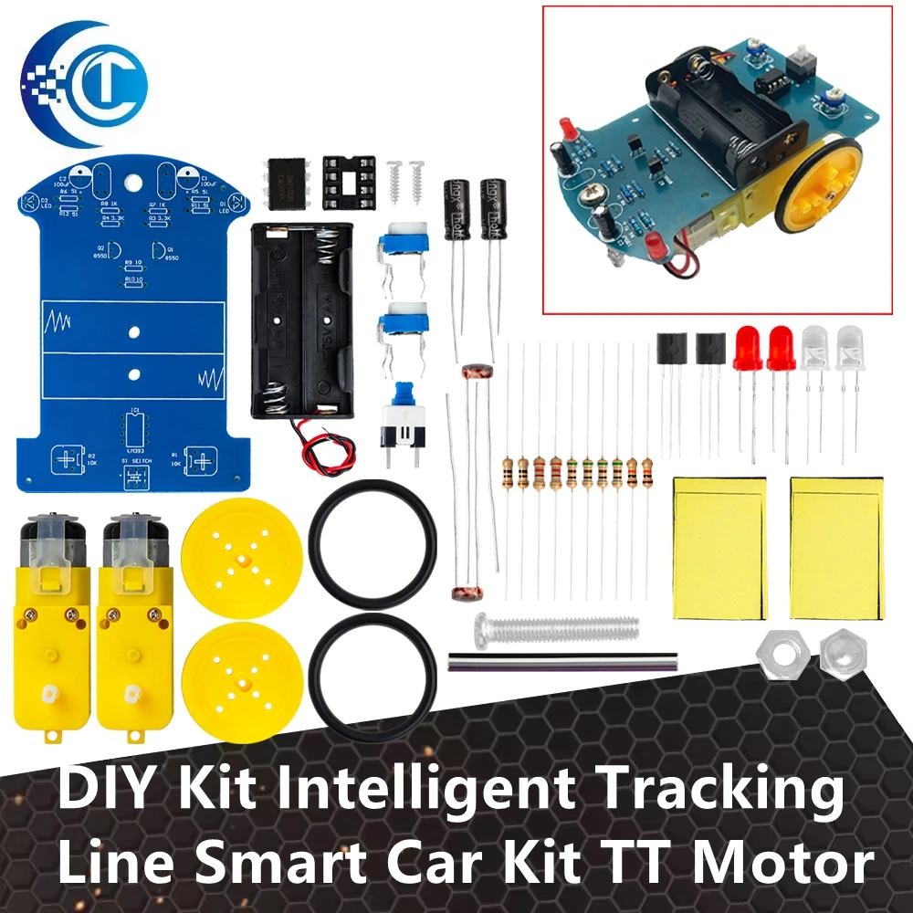 D2-1 DIY Kit Intelligent Tracking Line Smart Car Kit TT Motor Electronic DIY Kit Smart Patrol Automobile Parts DIY Electronic