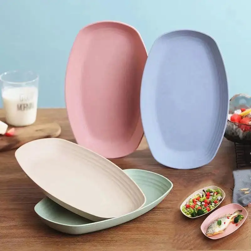 Plato ovalado, bandeja de almacenamiento de alimentos, Pizza occidental, plato de fruta para desayuno, vajilla Popular, plato para aperitivos, frutero, plato, vajilla