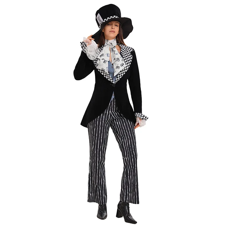 Cartoon Costume Alice in Wonderland Hat Mr. Mad Hatter Magic ow Performance loween Par Annual Meeting Women's Clothing