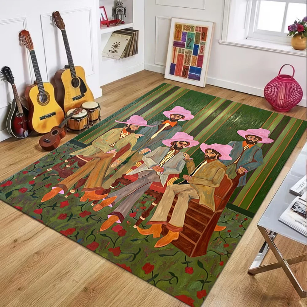 Living Room Carpets Oil Painting Figure Style Rug Easy To Clean Carpet Bedroom Bedside Floor Mat Home Decor Non-Slip Chair Mat