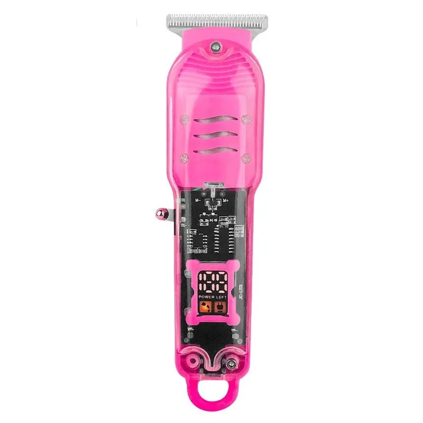 Barbeador Eletrico Profissional Sem Fio Transparente Com Display Lcd Maquina De Cortar Cabelo Para Precisao e Estilo Em Viagens