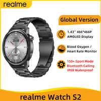 Global Version realme watch S2 SmartWatch 1.43'' AMOLED Display Blood Oxygen Sensor 20 Days Battery Life IP68 Waterproof Watch