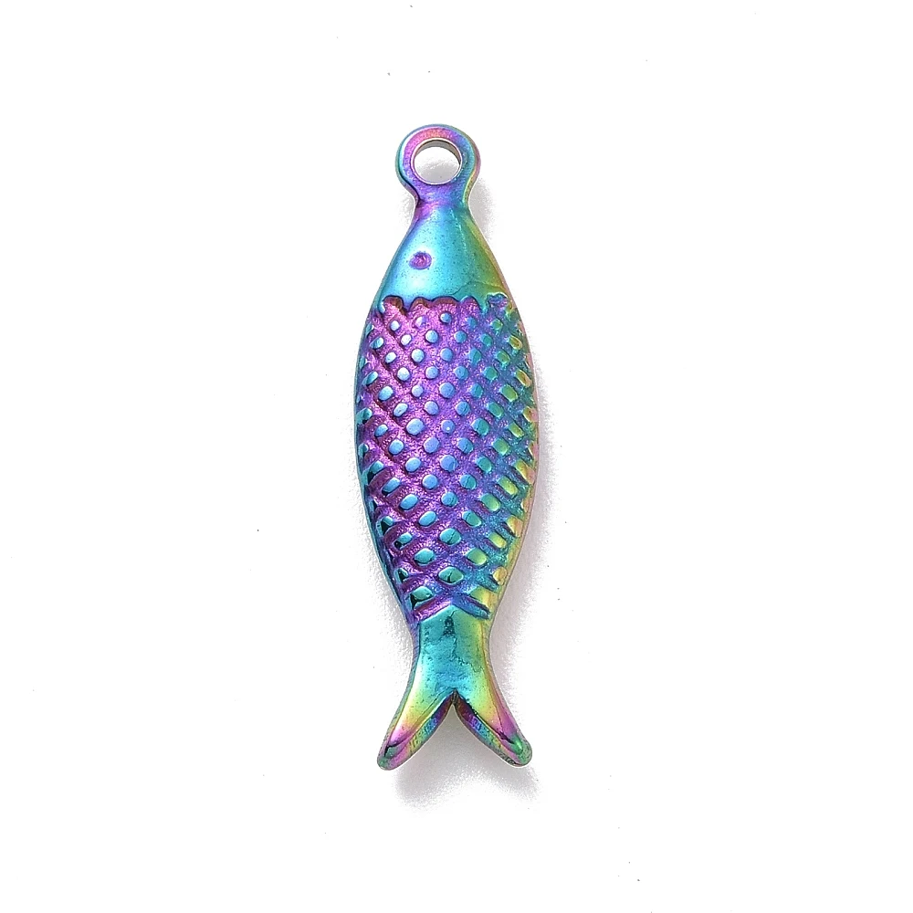PandaHall 10 Stück Anlaufgeschützter 304 Edelstahl Schlanker Realistischer Fisch-Anhänger, 21x6x2,5mm, 1,5mm Loch für Schmuckherstellung ﻿ – Detail 3