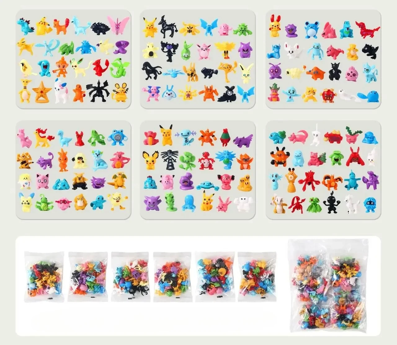 

24pcs/lot Pokemon Anime Figure Cute 2-3cm Elf Pikachu Eevee Models Kawaii Ornaments Statue Party Gifts Children's Toys
