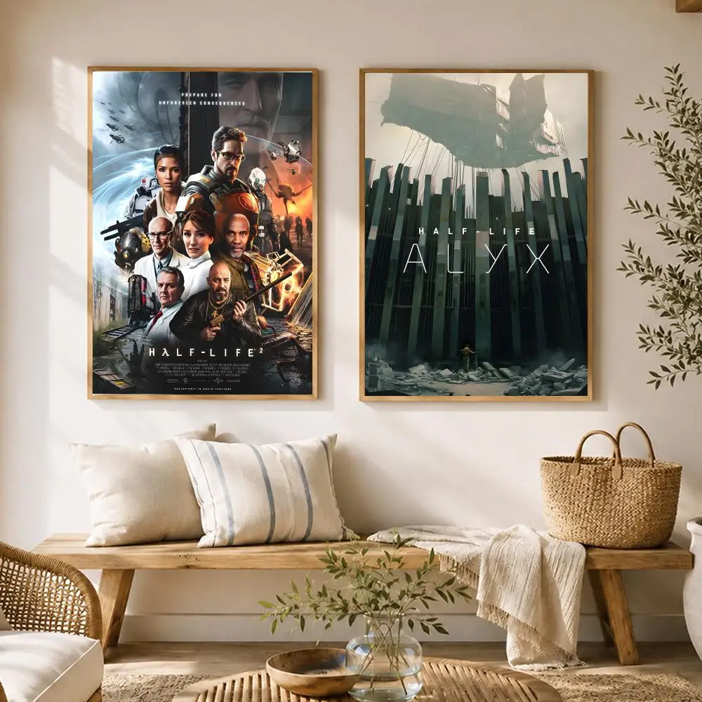 Video Game Half-Life 2 PC Poster HD poster wall art self-stick no-residue for home cafe office great gift