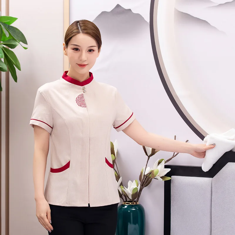 

Hotel Room Attendant Cleaner PA Property Cleaning Aunt Cleaning Work Clothes Short-Sleeved Summer Clothes Female