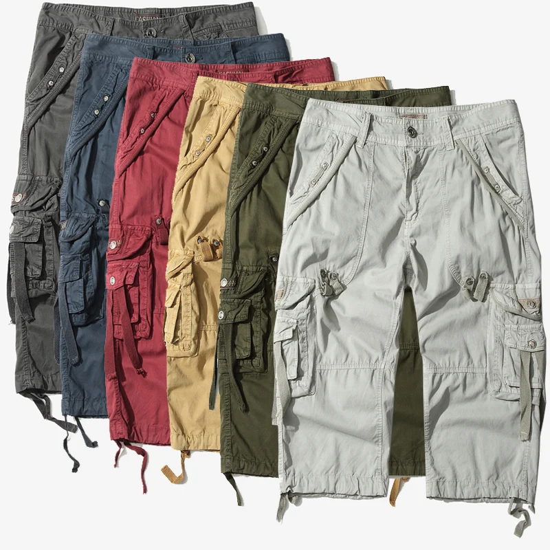 2024 Summer Camouflage Loose Cargo Shorts Men Camo Summer Short Pants Homme Cargo Shorts Without Belt Drop Shipping ABZ307