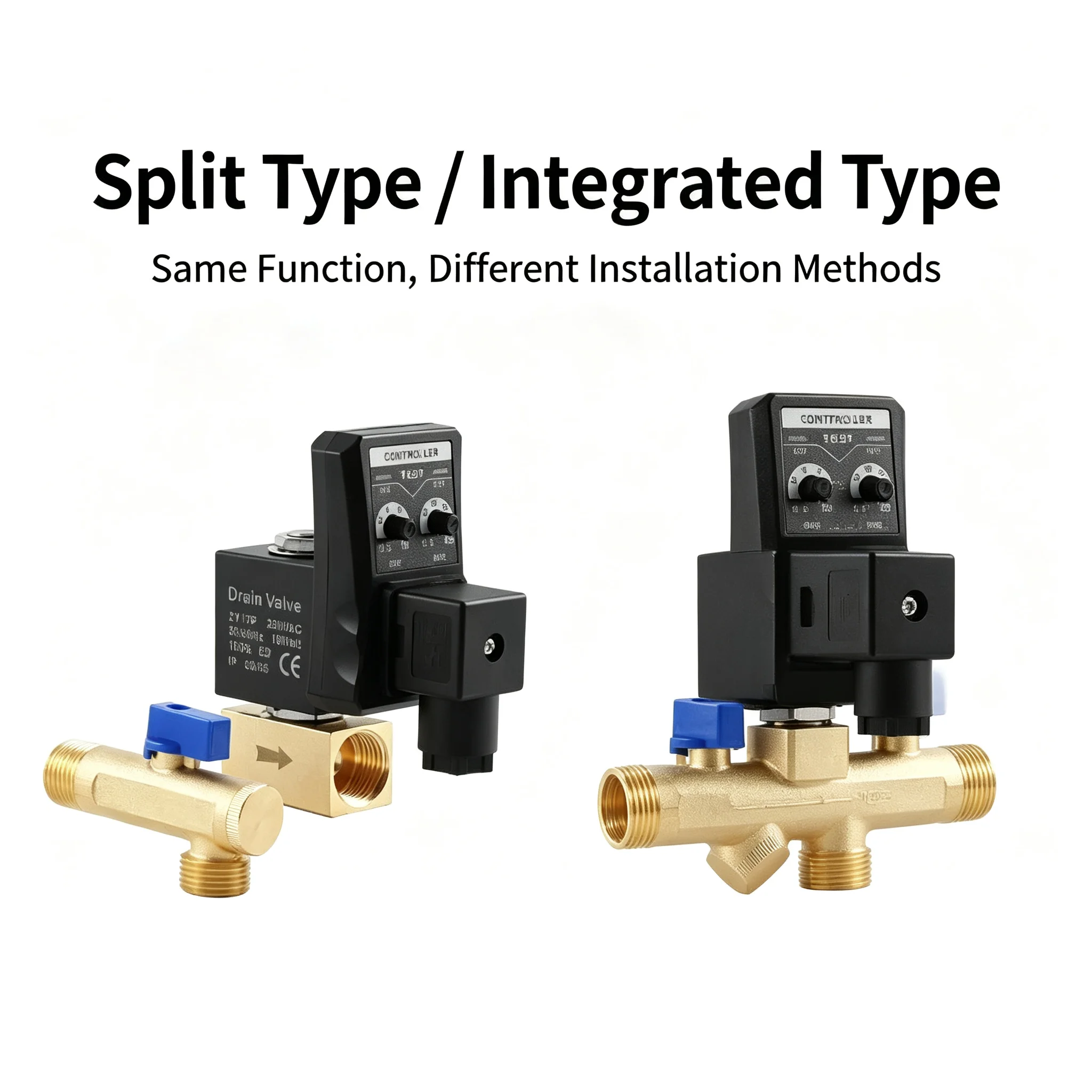 CoolDry Electromechanical Magnetic Drain Valve 1/2 for Electronic Air Compressor Storage Tank 24V/220V Dry Air