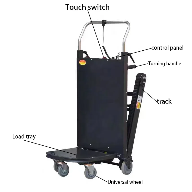Motorised Powered Four-Wheel Enclosed Stair Climbing Hand Truck Dolly