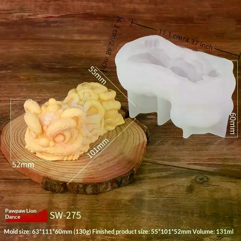 Milk Jelly Silicone Cake Mold 3D Pudding Lion Dance Pig Silicone Mould Home Baking Dessert Decoration Accessories