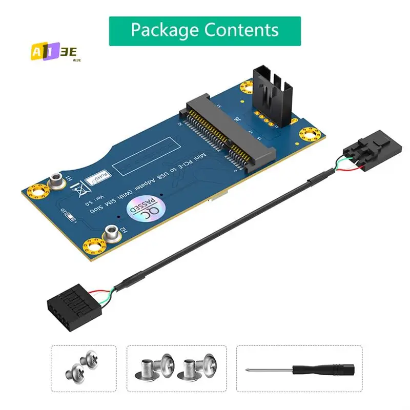 

A13E-Mini PCI-E To USB 2.0 Adapter With SIM Card Slot For WWAN/LTE Module