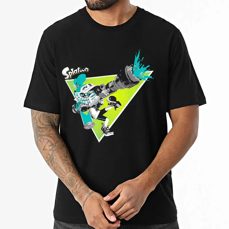 Cute Cartoon Videogame Splatoon Gift T Shirt for Gamer 1231 Short Sleeve Graphic Clothes 100% cotton Unisex Tee US Size S-6XL