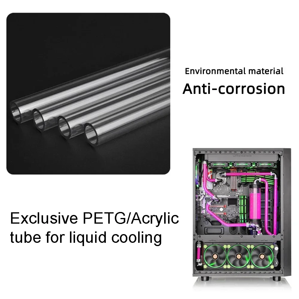 Imagem -03 - Petg Tubo Acrílico 50cm Transformador de Cor de Alta Qualidade Tubo Rígido Od12 14 16 mm Refrigerador de Água 10 Peças Atacado