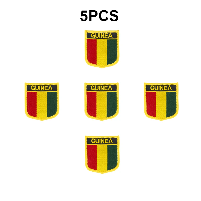 10-100PCS 7x6cm Guinea shield Shape Flag Embroidery Patches Iron on Saw on Transfer patches Sewing Applications for Clothes