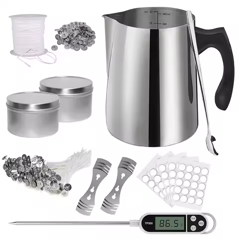 Candle Making Starter Kit Supplies Including Candle Make Pouring Pot Sticker Candle Wick Holder DIY Craft Tools for Adults