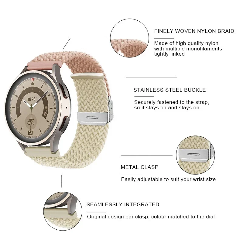 Correa de nailon trenzado de 18mm y 22mm para Huawei Watch GT5, pulsera de repuesto para reloj inteligente de 46mm, correa de reloj para Huawei GT5 de 41mm