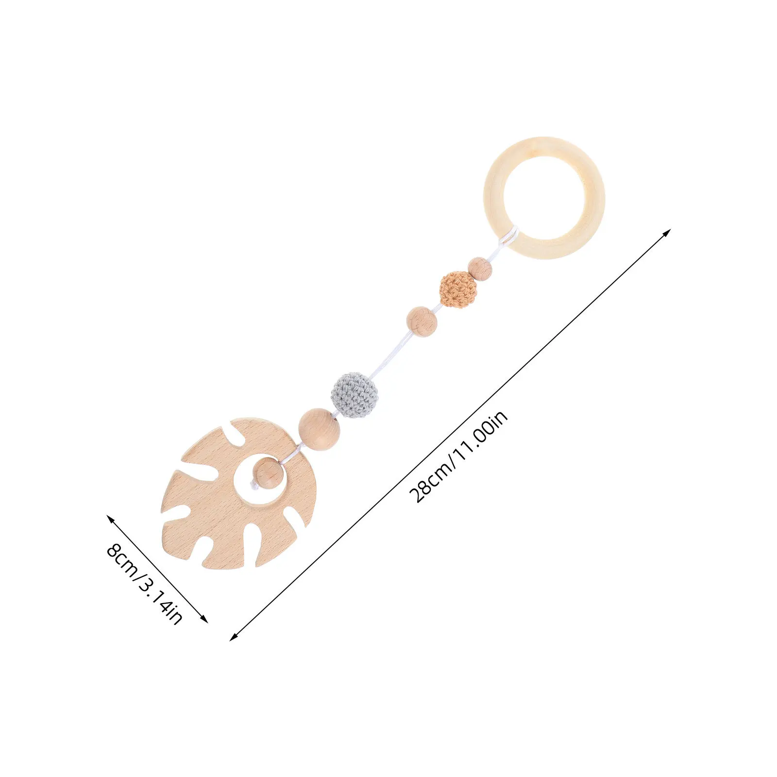 مجموعة معلقة لسرير الأطفال الخشبي لحديثي الولادة والأطفال الصغار وعربة الأطفال بمقعد السيارة وقلادة سرير خشبية حسية #2
