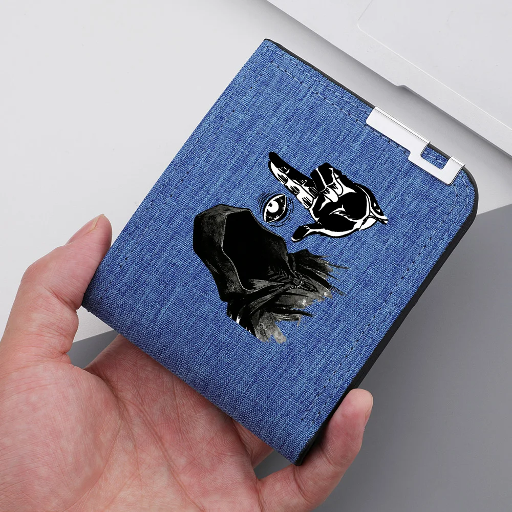 Men's Short Wallet, Double-layer Folding Design, Multiple Card Slots, Canvas Material, Portable Men's Wallet