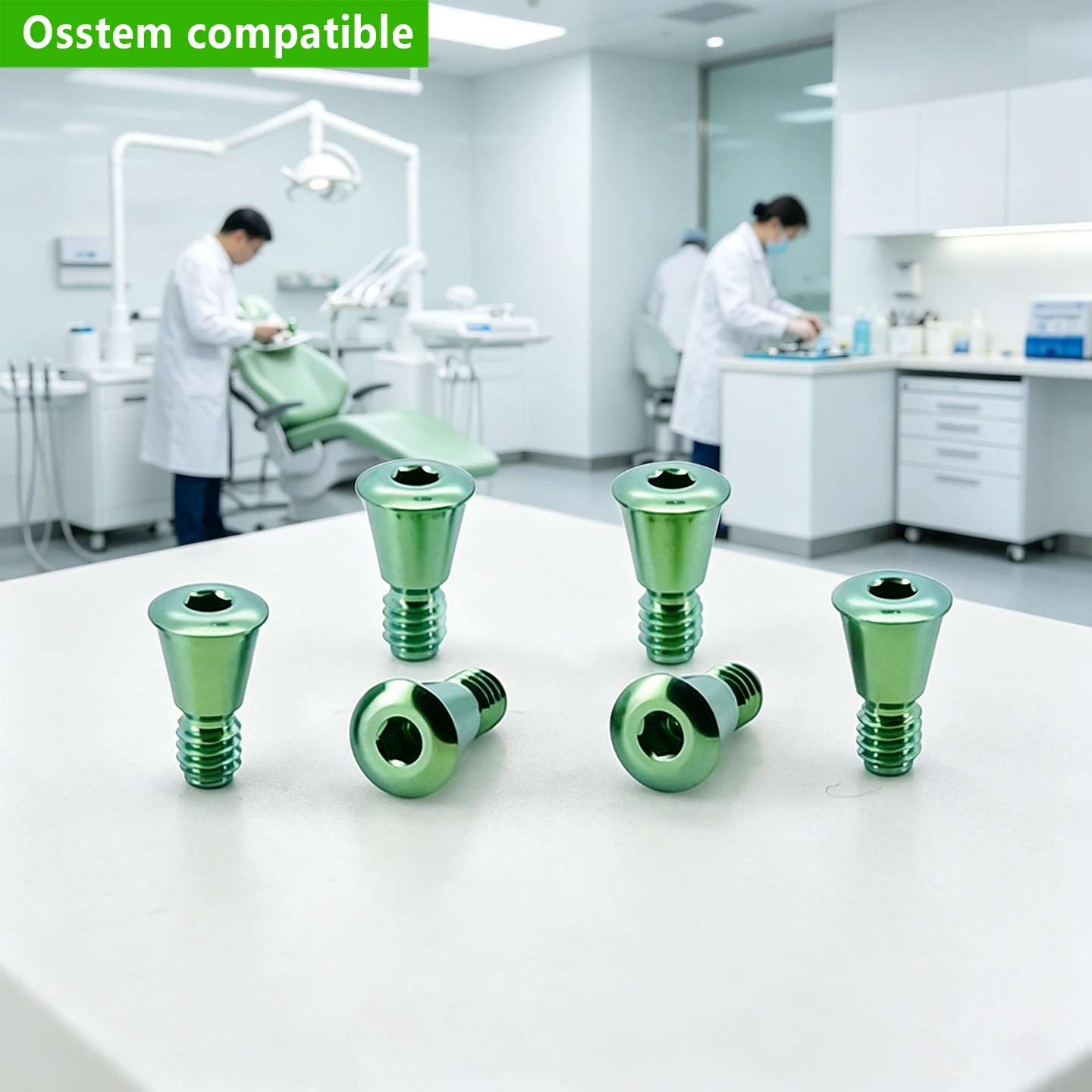 Osstem Compatible Straight Cemented Metal Abutment with Screw Transfer Custom Machining Services Precision Parts High Quality