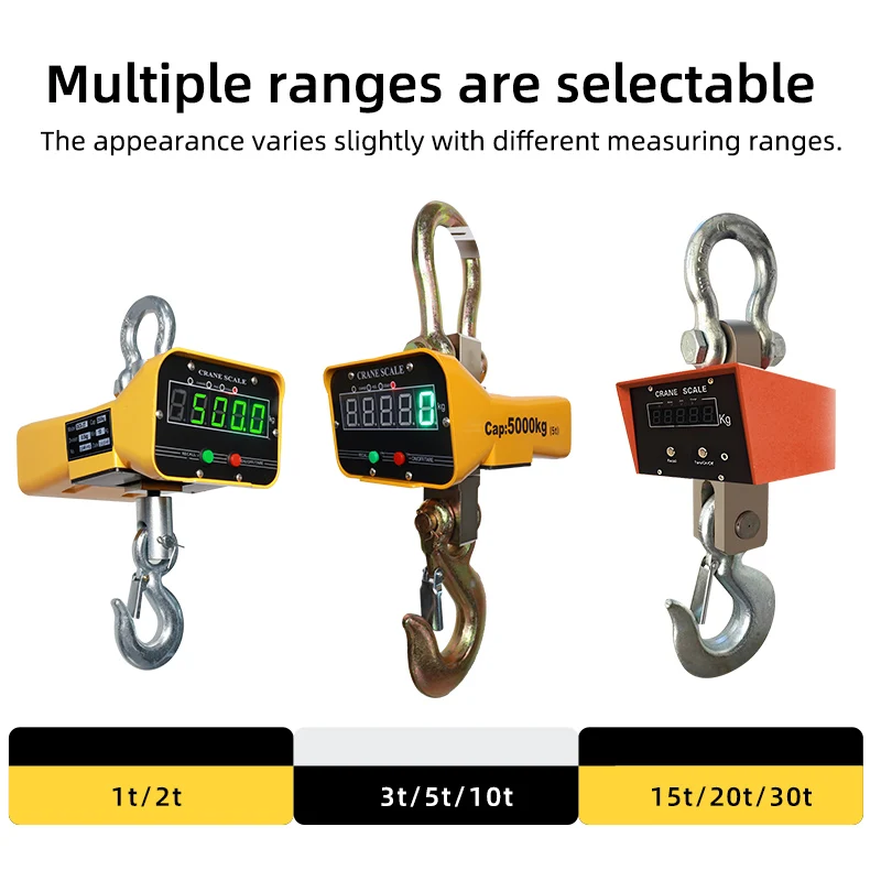 

High-Precision Electronic Hook Scale 500kg/1T/5T/10T Industrial Lifting & Warehouse Weighing Equipment Hanging Work Crane Scale