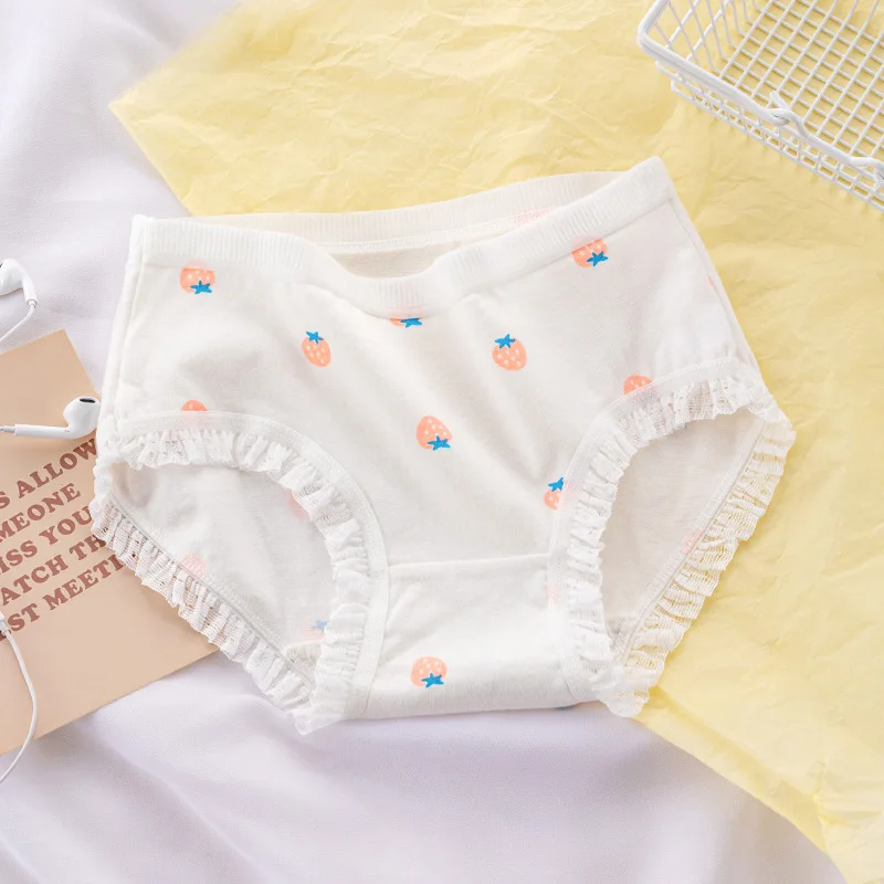 1 قطعة سراويل القطن طالب الكرتون طباعة الملابس الداخلية الفتيات تنفس Underpant الحلو اللباس الداخلي الإناث منتصف الخصر الراحة لينة ملخصات