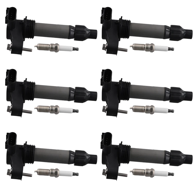 6 Ignition Coil + 6 Iridium Spark Plug For Buick Chevrolet Saturn GMC 3.6L UF569