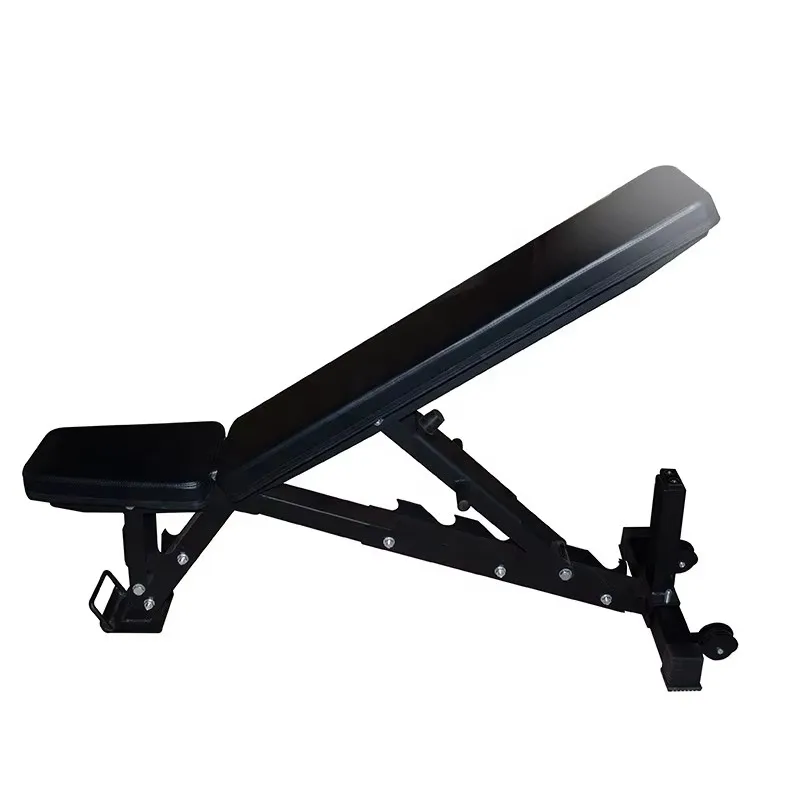 Banco de gimnasio ajustable de alta calidad para Fitness en casa, banco de entrenamiento con mancuernas plegable con estante para mancuernas para entrenamiento de pesas