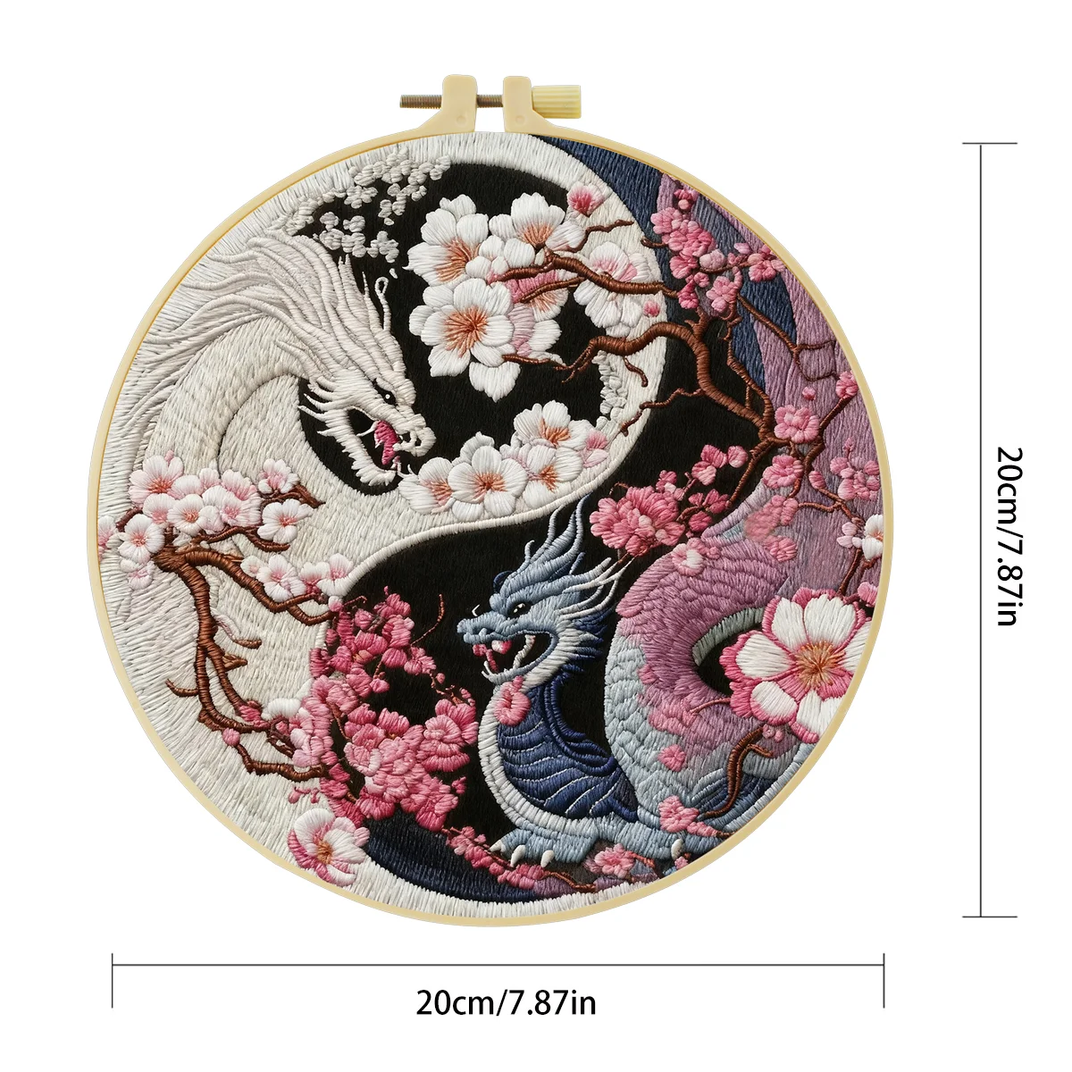 1 Stück 20X20CM/15X15CM 7,87/6,3 Zoll Tai Chi Stickerei Starter-Kit DIY-Kit DIY-Stickerei-Set Handarbeiten Heimdekoration – Detail 3