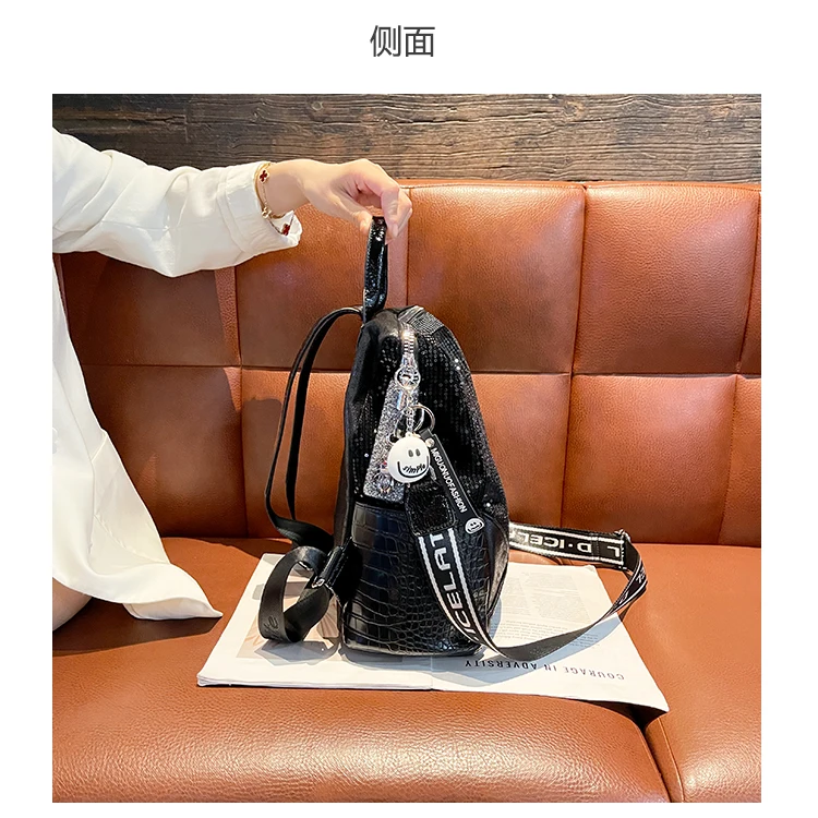 Sequined Backpack Women's 2025 New Mochilas Para Mujer Fashion Casual Backpack Large Capacity Travel Bag Pack