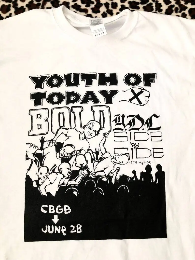 Youth Of Today,Bold Vintage Flyer T-Shirt, side by side, punk rock vibe TE1129